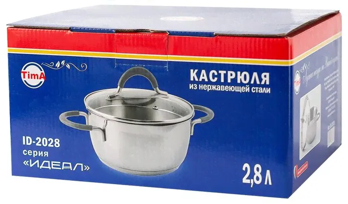 Кастрюля TimA Идеал ID-2028, 2.8 л, 20 см, нержавеющая сталь-2